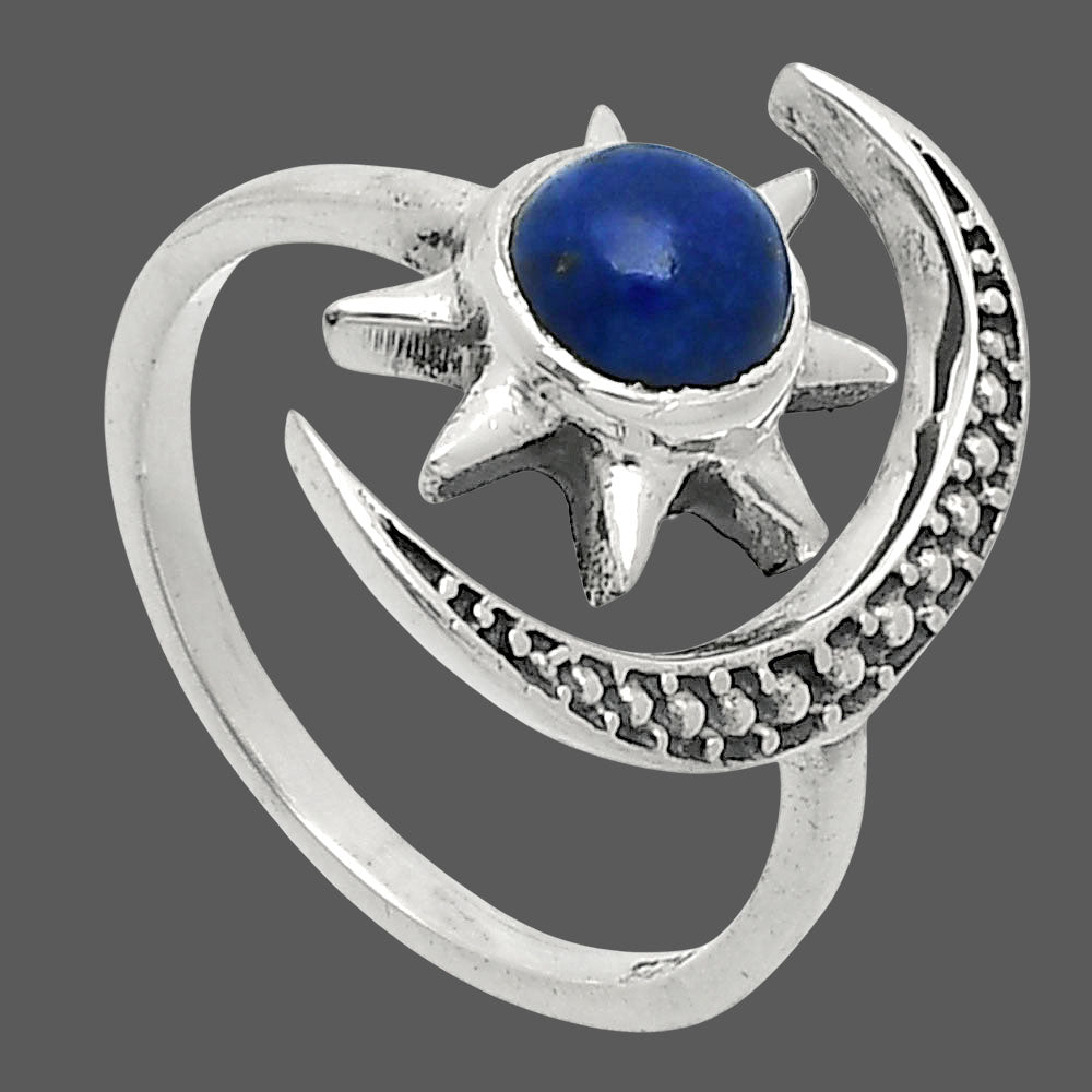 Star Moon Adjustable - Lapis Lazuli Ring size-7 R-1015 SDR245429