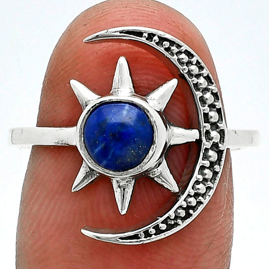 Star Moon Adjustable Lapis Lazuli Ring size-7.5 R-1015 SDR245446