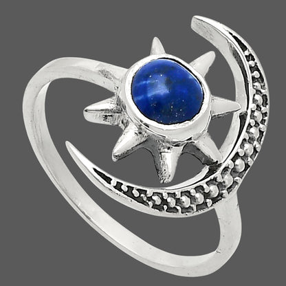 Star Moon Adjustable Lapis Lazuli Ring size-7.5 R-1015 SDR245446