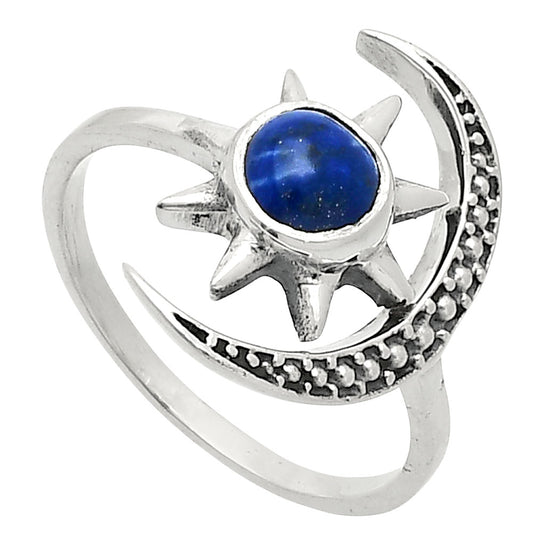 Star Moon Adjustable Lapis Lazuli Ring size-7.5 R-1015 SDR245446