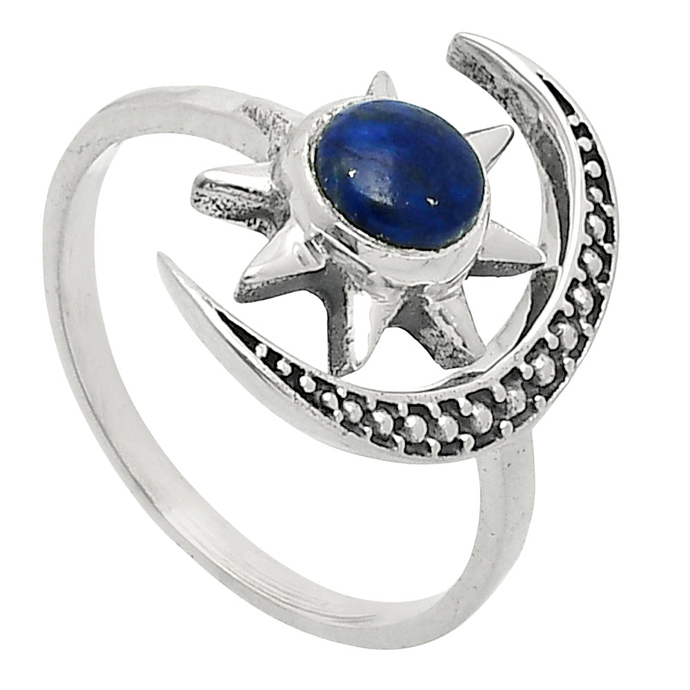 Star Moon Adjustable Lapis Lazuli Ring size-8.5 R-1015 SDR245455