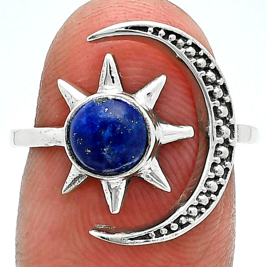 Star Moon Adjustable Lapis Lazuli Ring size-6.5 R-1015 SDR245480