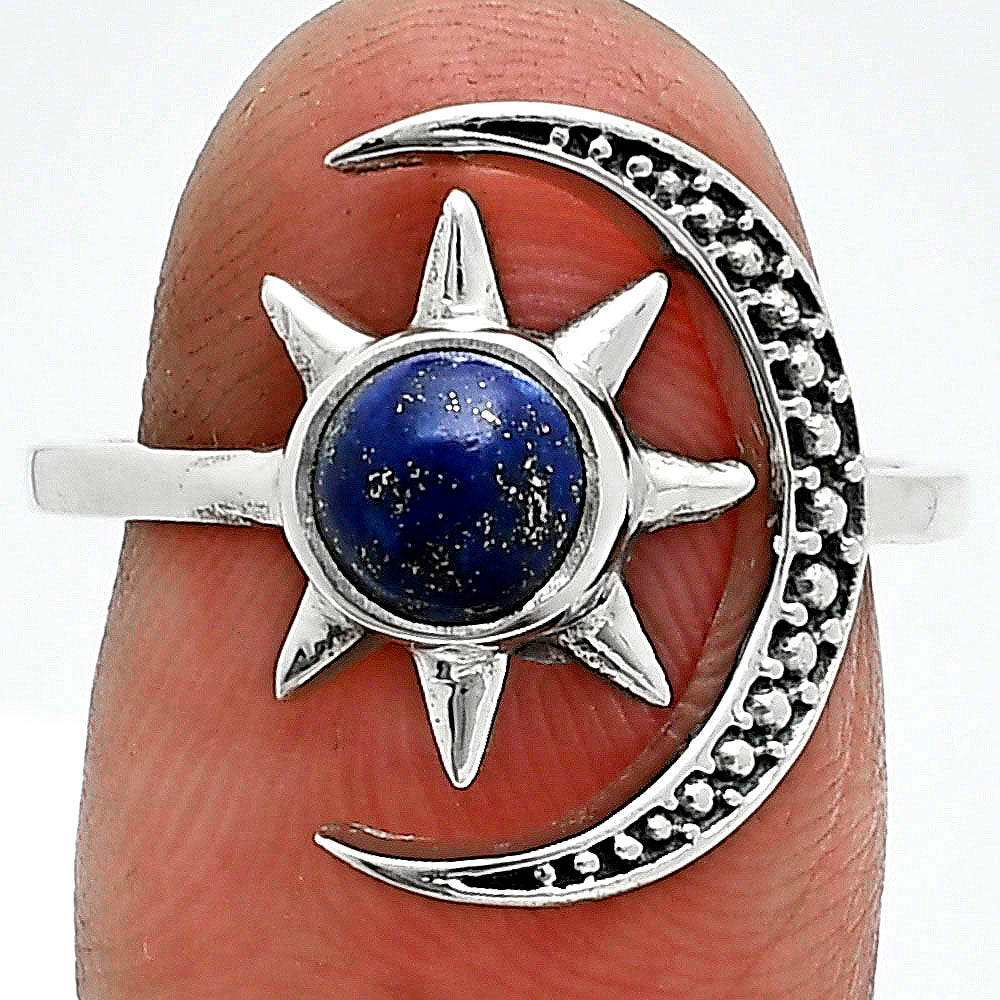 Star Moon Adjustable Lapis Lazuli Ring size-7.5 R-1015 SDR245486