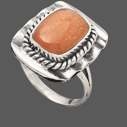 Natural Sunstone - Namibia Ring size-7 R-1212 SDR245509