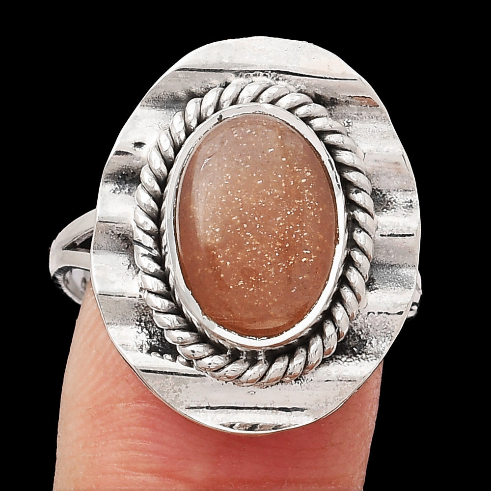 Natural Sunstone - Namibia Ring size-8.5 R-1212 SDR245522