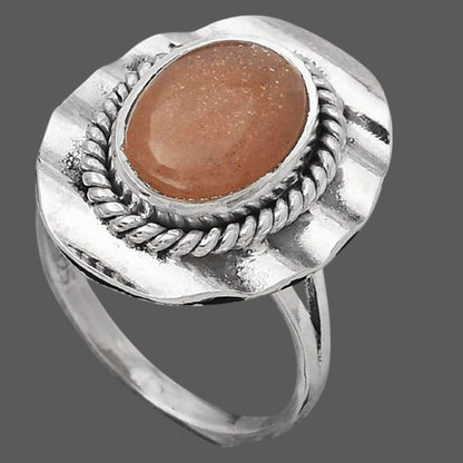 Natural Sunstone - Namibia Ring size-8.5 R-1212 SDR245522
