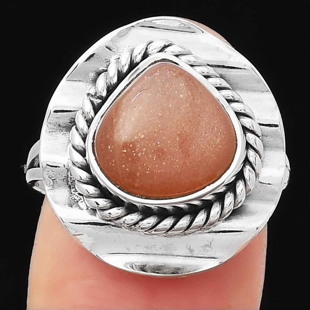 Natural Sunstone - Namibia Ring size-8 R-1212 SDR245527