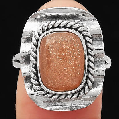 Natural Sunstone - Namibia Ring size-8 R-1212 SDR245528