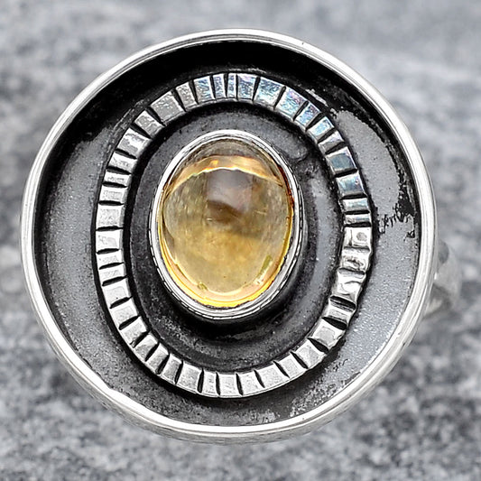 Natural Citrine Cab Ring size-7 R-1080 SDR245580