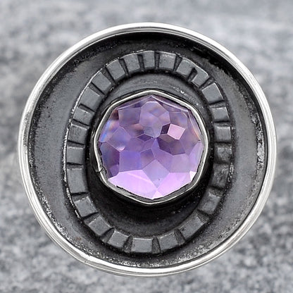 Faceted Natural Amethyst Ring size-8 R-1080 SDR245583