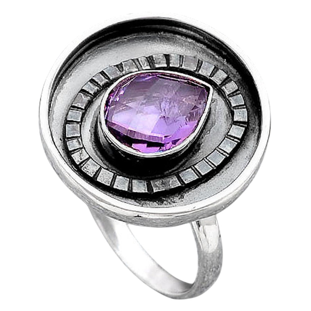 Faceted Natural Amethyst Ring size-8 R-1080 SDR245598