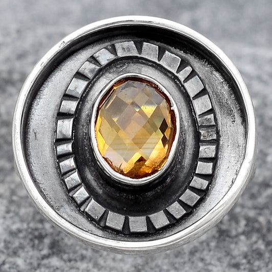 Faceted Natural Citrine Ring size-7 R-1080 SDR245620