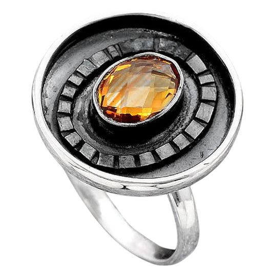 Faceted Natural Citrine Ring size-7 R-1080 SDR245620