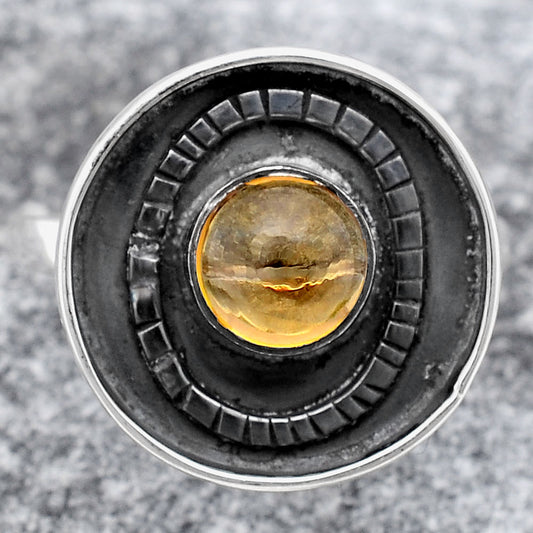 Natural Citrine Cab Ring size-9.5 R-1080 SDR245628