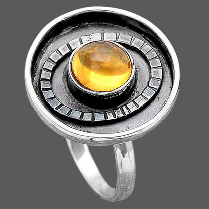Natural Citrine Cab Ring size-9.5 R-1080 SDR245628