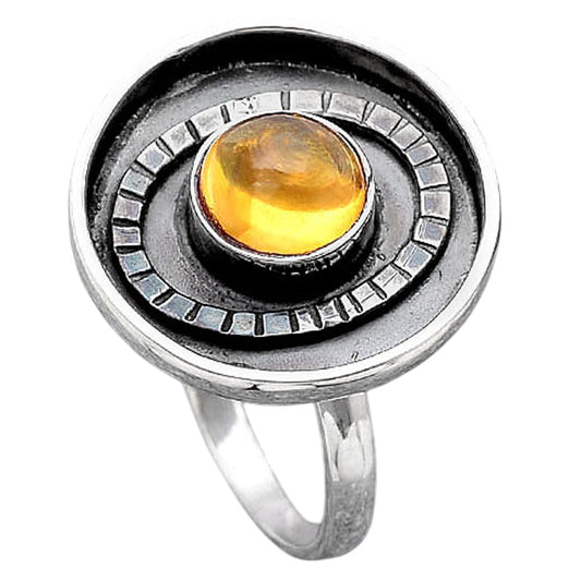 Natural Citrine Cab Ring size-9.5 R-1080 SDR245628