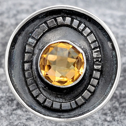 Faceted Natural Citrine Ring size-7 R-1080 SDR245629