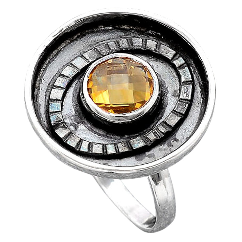 Faceted Natural Citrine Ring size-7 R-1080 SDR245629