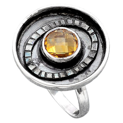 Faceted Natural Citrine Ring size-7 R-1080 SDR245629