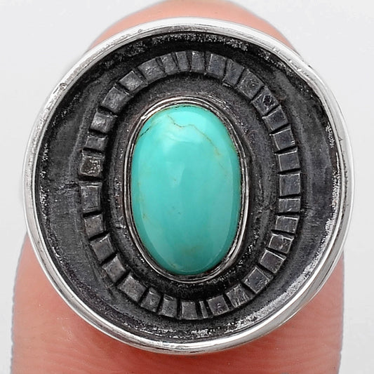 Natural Rare Turquoise Nevada Aztec Mt Ring size-7 R-1080 SDR245630