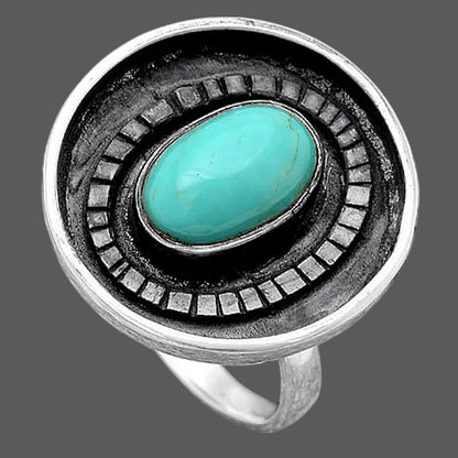 Natural Rare Turquoise Nevada Aztec Mt Ring size-7 R-1080 SDR245630