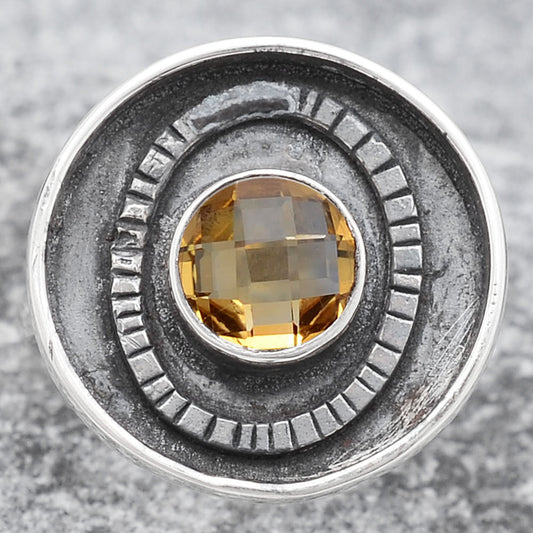 Faceted Natural Citrine Ring size-7 R-1080 SDR245664