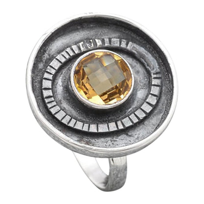 Faceted Natural Citrine Ring size-7 R-1080 SDR245664