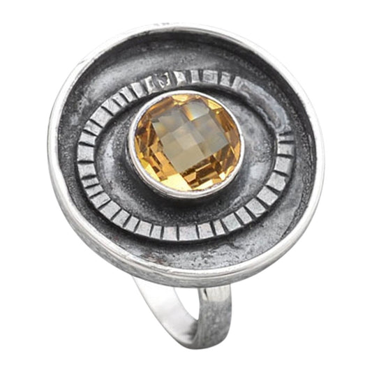 Faceted Natural Citrine Ring size-7 R-1080 SDR245664