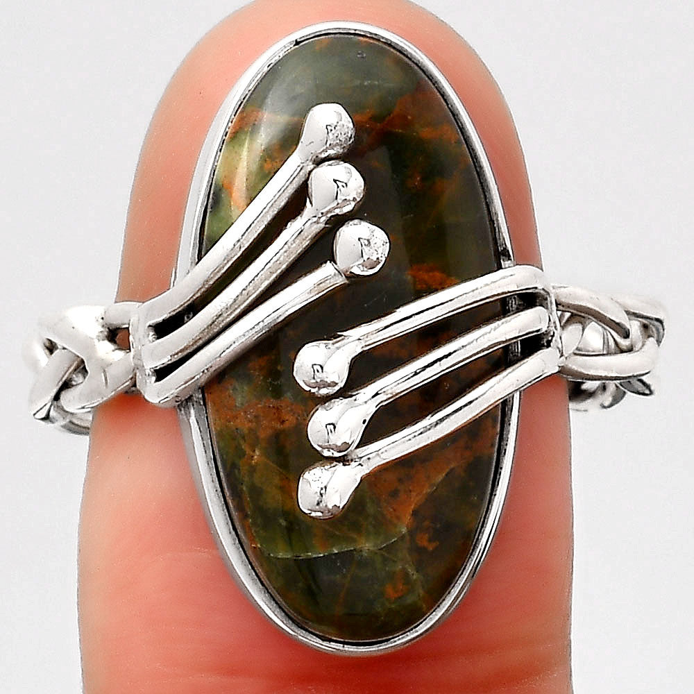 Turkish Rainforest Chrysocolla Ring size-9.5 R-1553 SDR245793