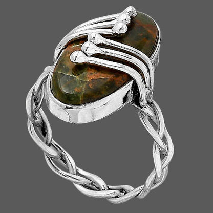 Turkish Rainforest Chrysocolla Ring size-9.5 R-1553 SDR245793