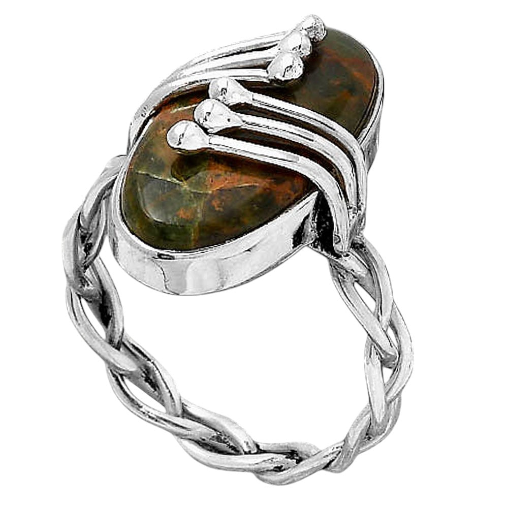 Turkish Rainforest Chrysocolla Ring size-9.5 R-1553 SDR245793