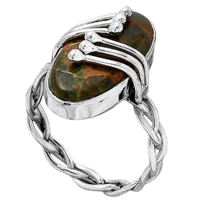 Turkish Rainforest Chrysocolla Ring size-9.5 R-1553 SDR245793