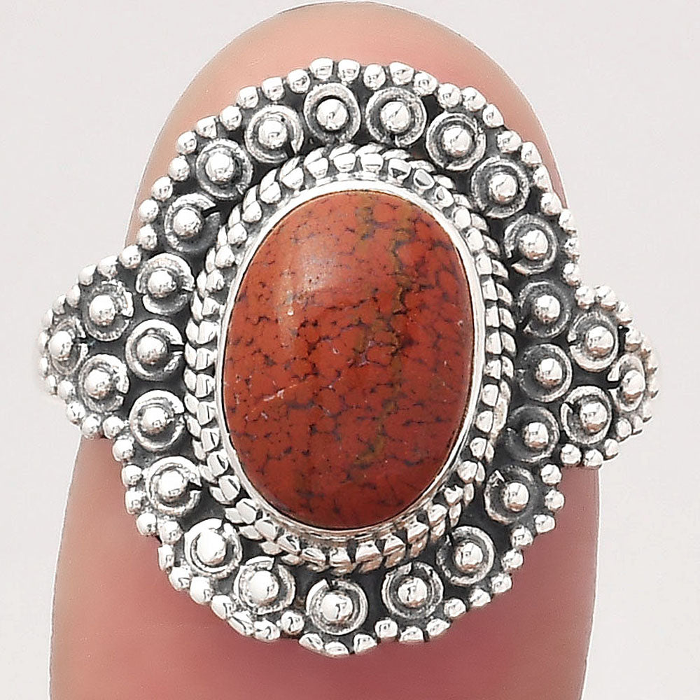 Natural Red Moss Agate Ring size-8 R-1124 SDR245891