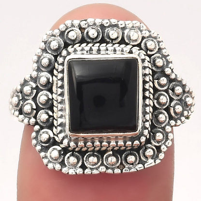 Natural Tektite Cab - Greek Ring size-8 R-1124 SDR245892