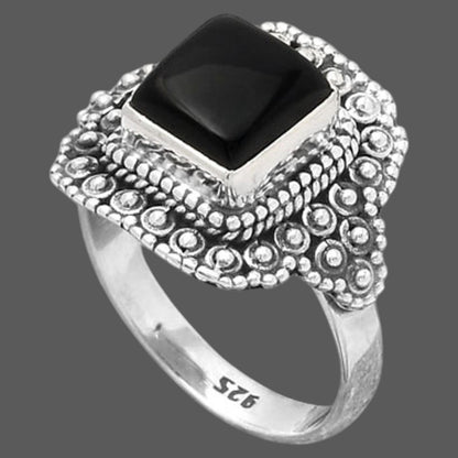 Natural Tektite Cab - Greek Ring size-8 R-1124 SDR245892