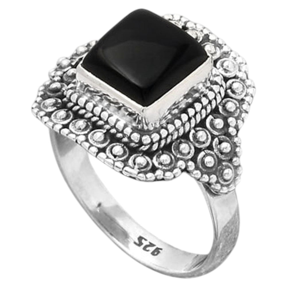 Natural Tektite Cab - Greek Ring size-8 R-1124 SDR245892