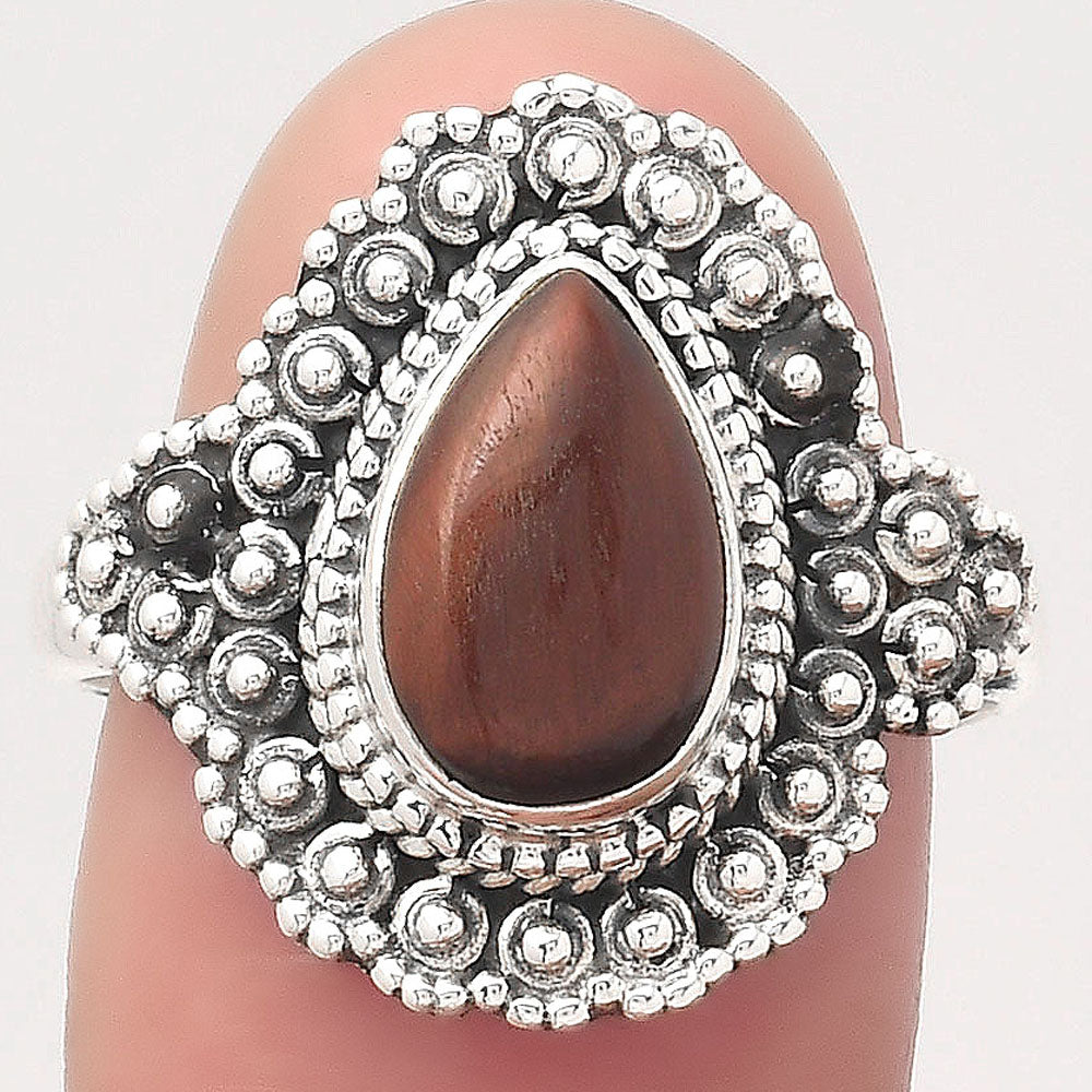 Natural Red Tiger Eye Ring size-8 R-1124 SDR245894