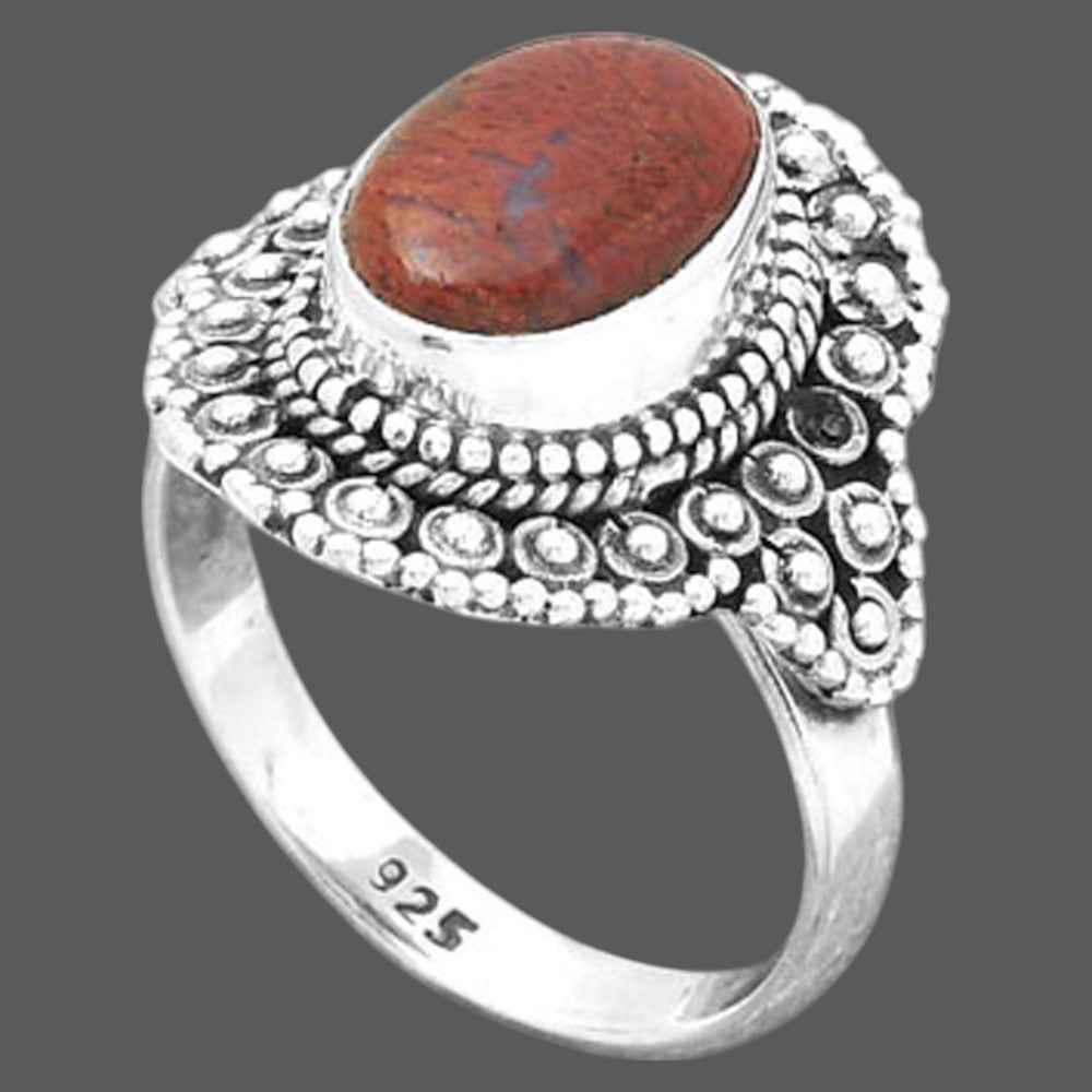 Natural Red Moss Agate Ring size-7 R-1124 SDR245895