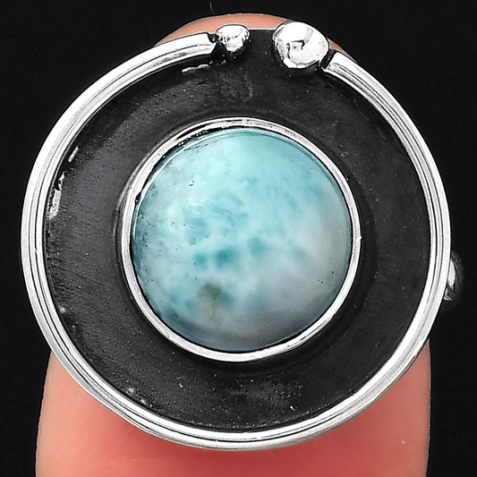 Natural Larimar (Dominican Republic) Ring size-7 R-1168 SDR245914