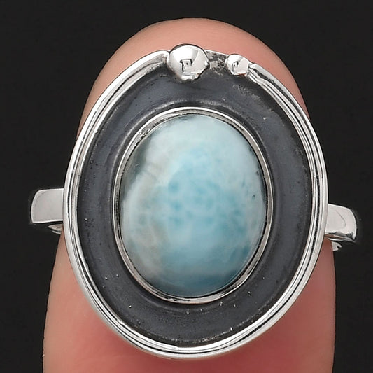 Natural Larimar (Dominican Republic) Ring size-7 R-1168 SDR245929