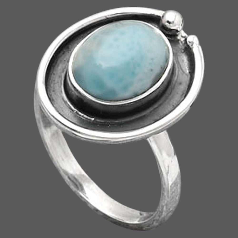 Natural Larimar (Dominican Republic) Ring size-7 R-1168 SDR245929