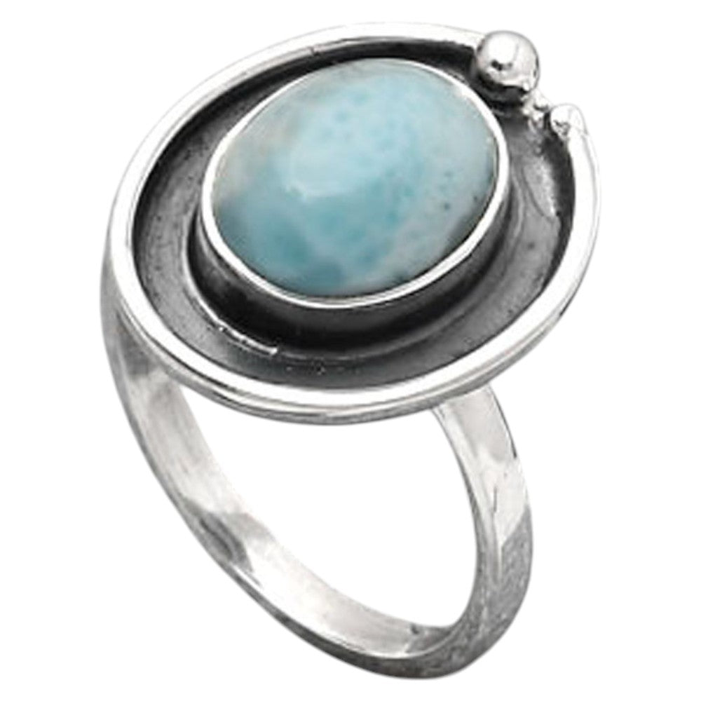 Natural Larimar (Dominican Republic) Ring size-7 R-1168 SDR245929