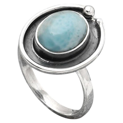 Natural Larimar (Dominican Republic) Ring size-7 R-1168 SDR245929