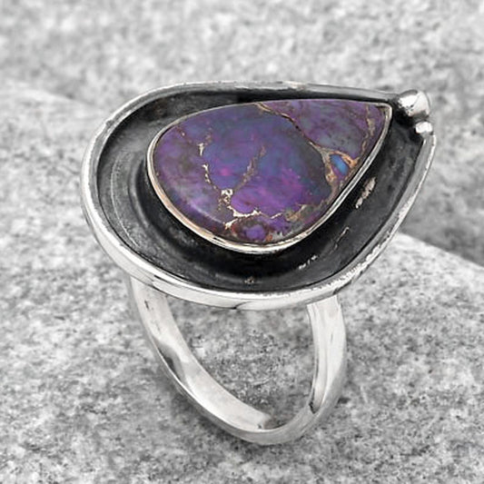 Copper Purple Turquoise - Arizona Ring size-7 R-1168 SDR245930