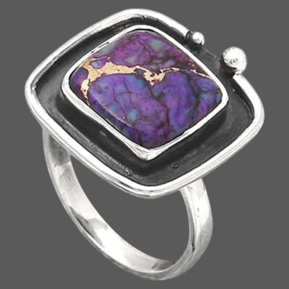Copper Purple Turquoise - Arizona Ring size-7 R-1168 SDR245935