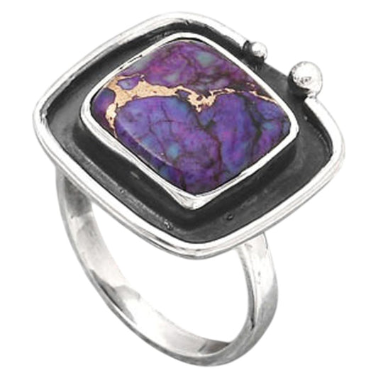 Copper Purple Turquoise - Arizona Ring size-7 R-1168 SDR245935