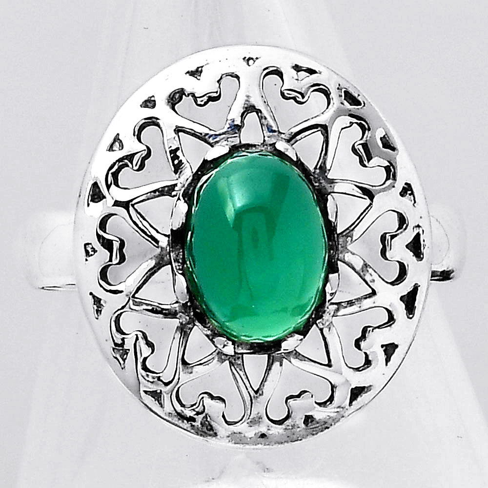 Natural Green Onyx Ring size-8 R-1571 SDR245941