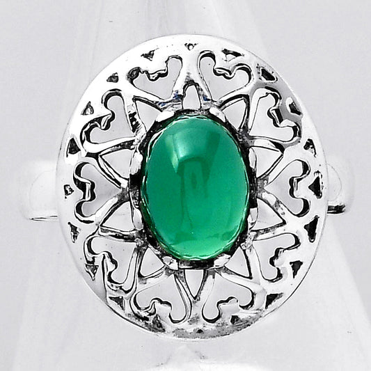 Natural Green Onyx Ring size-8 R-1571 SDR245941