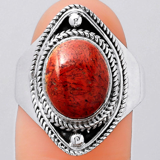 Natural Red Moss Agate Ring size-9 R-1258 SDR245944