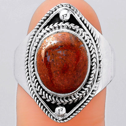 Natural Red Moss Agate Ring size-9 R-1258 SDR245945